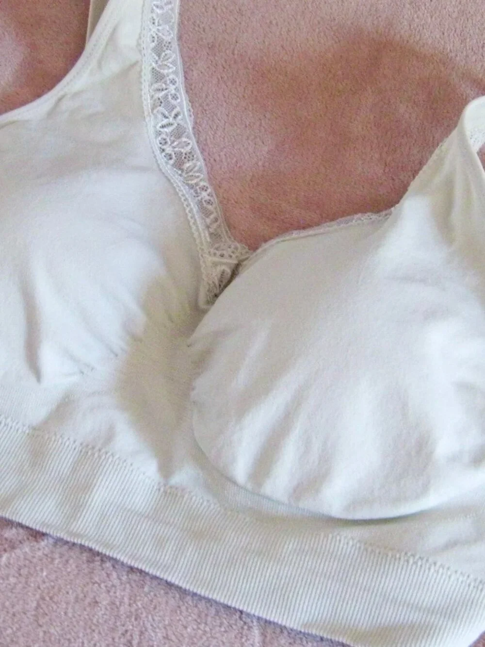 2 COMFORTABLE NO SNAPS, NO HOOKS, JUST SLIDE ON-HAND WASHABLE, SIZE 36C